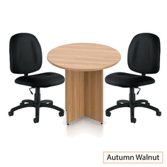 36" Round Table/Cross Base with 2 Chairs (G11650B) - Kainosbuy.com