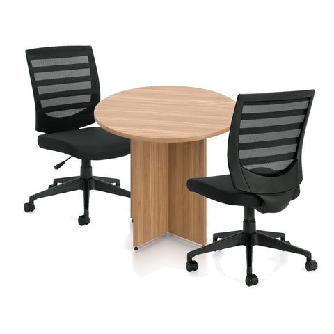 36" Round Table/Cross Base with 2 Chairs (G11922B) - Kainosbuy.com
