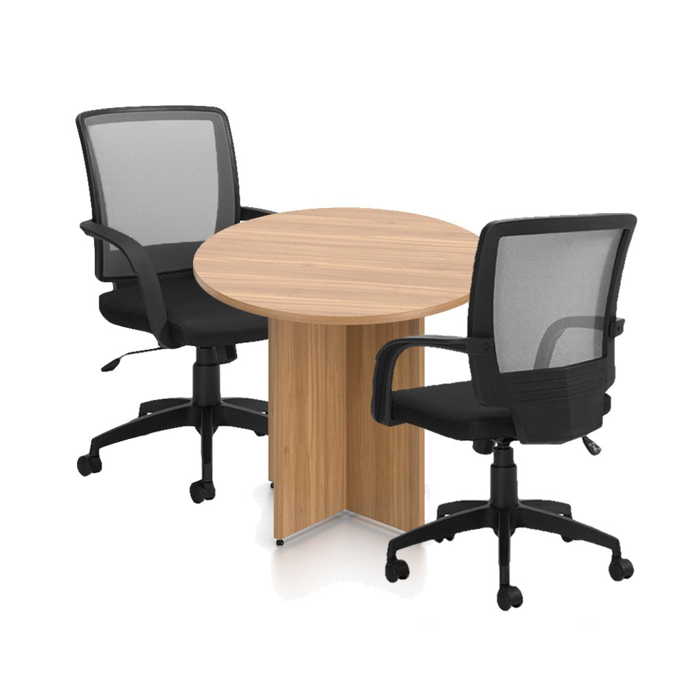 36" Round Table/Cross Base with 2 Chairs (G10900B) - Kainosbuy.com