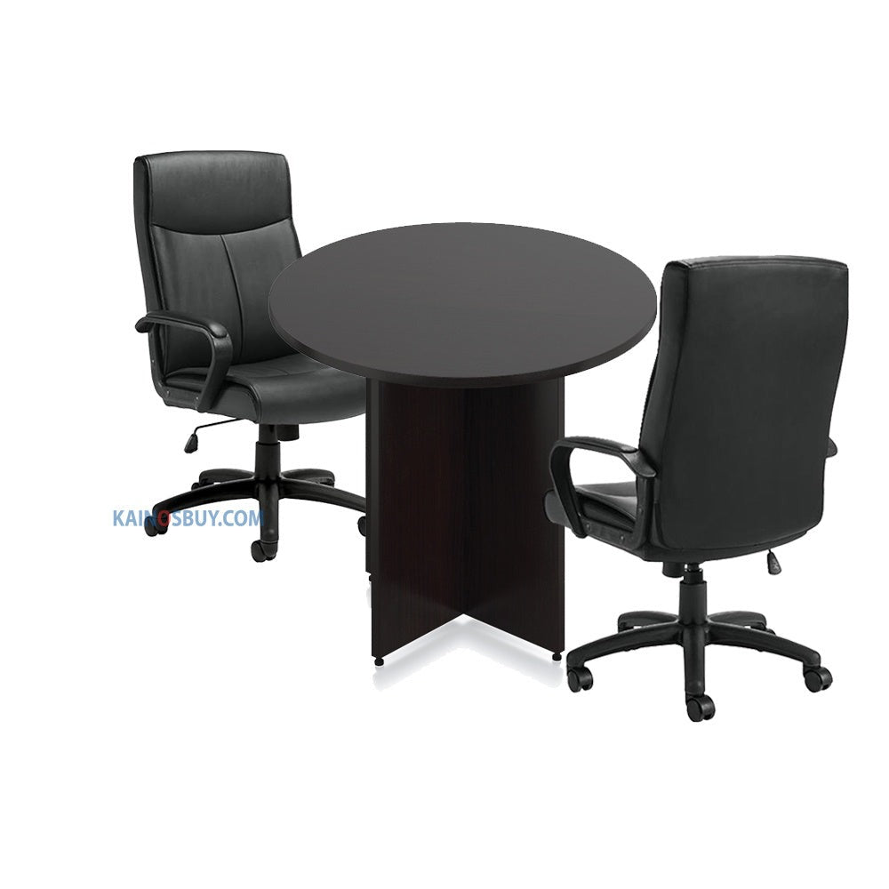 36" Round Table/Cross Base with 2 Chairs (G11782B) - Kainosbuy.com