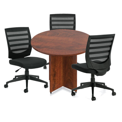 42" Round Table/Cross Base with 3 Chairs (G11922B) - Kainosbuy.com