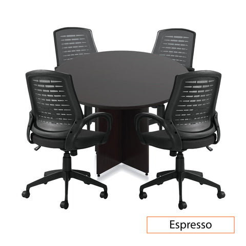 48" Round Table/Cross Base with 4 Chairs (G10902B) - Kainosbuy.com