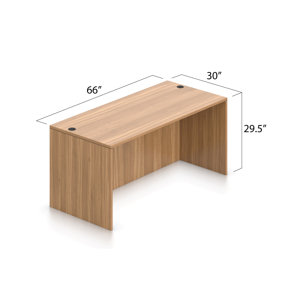 66"x30" Rectangular Desk with B/B/F pedestal - Kainosbuy.com