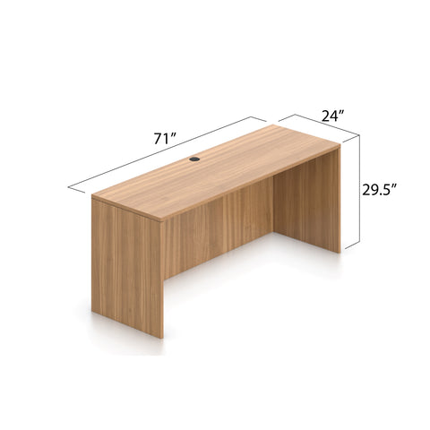71"x42" Bow Front Desk w/B/B/F Pedestal, Credenza w/Two Hanging B/F Pedestals - Kainosbuy.com