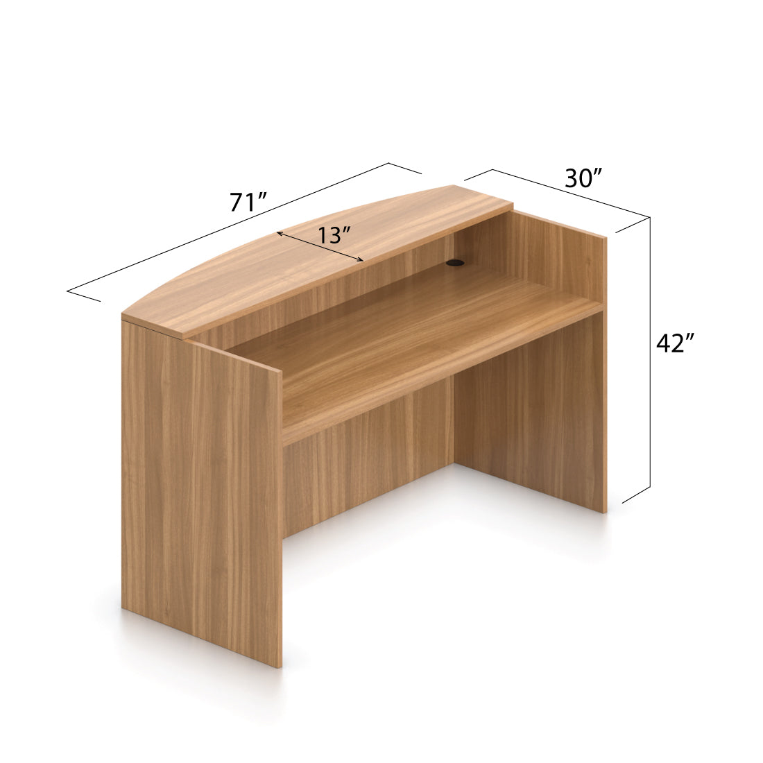 6' x 6' Reception Desk with Two Hanging B/F Pedestal - Kainosbuy.com