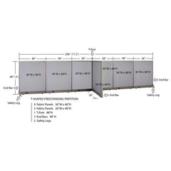 GOF Office T-Shaped Partition 30D x 204W x 48H - Kainosbuy.com