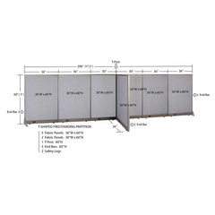 GOF 36"D x 204"W x 48”/60”/72”H, T-Shaped Freestanding Fabric Partition
