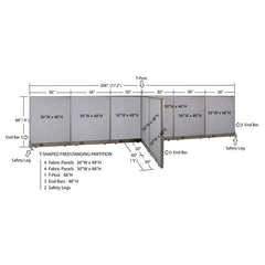 GOF Office T-Shaped Partition 60D x 204W x 48H - Kainosbuy.com