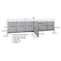 GOF Office T-Shaped Partition 60D x 216W x 48H - Kainosbuy.com