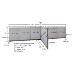 GOF Office T-Shaped Partition 72D x 216W x 48H - Kainosbuy.com