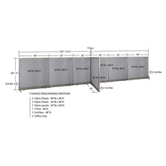 GOF Office T-Shaped Partition 36D x 228W x 48H - Kainosbuy.com