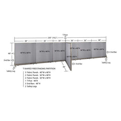 GOF Office T-Shaped Partition 48D x 228W x 48H - Kainosbuy.com