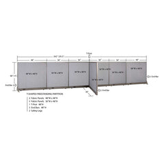 GOF Office T-Shaped Partition 36D x 240W x 48H - Kainosbuy.com