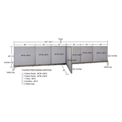 GOF Office T-Shaped Partition 48D x 240W x 48H - Kainosbuy.com