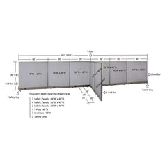 GOF Office T-Shaped Partition 60D x 240W x 48H - Kainosbuy.com