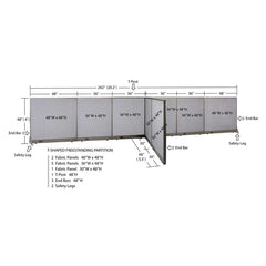 GOF Office T-Shaped Partition 66D x 240W x 48H - Kainosbuy.com