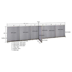 GOF 36"D x 252"W x 48”/60”/72”H, T-Shaped Freestanding Fabric Partition
