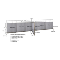 GOF Office T-Shaped Partition 48D x 252W x 48H - Kainosbuy.com