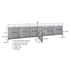 GOF Office T-Shaped Partition 60D x 252W x 48H - Kainosbuy.com