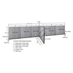 GOF Office T-Shaped Partition 66D x 252W x 48H - Kainosbuy.com