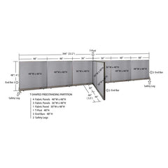GOF Office T-Shaped Partition 66D x 264W x 48H - Kainosbuy.com