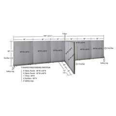GOF 72"D x 264"W x 48”/60”/72”H, T-Shaped Freestanding Fabric Partition