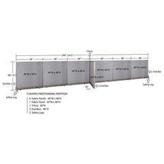GOF Office T-Shaped Partition 30D x 288W x 48H - Kainosbuy.com
