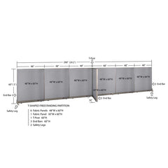 GOF 30"D x 288"W x 48”/60”/72”H, T-Shaped Freestanding Fabric Partition