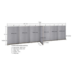 GOF 36"D x 288"W x 48”/60”/72”H, T-Shaped Freestanding Fabric Partition