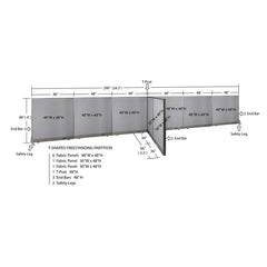 GOF Office T-Shaped Partition 66D x 288W x 48H - Kainosbuy.com