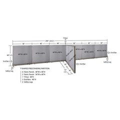 GOF Office T-Shaped Partition 72D x 288W x 48H - Kainosbuy.com