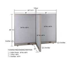 GOF Office T-Shaped Partition 30D x 60W x 48H - Kainosbuy.com