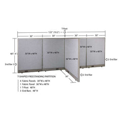 GOF Office T-Shaped Partition 36D x 120W x 48H - Kainosbuy.com
