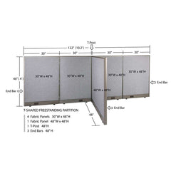 GOF Office T-Shaped Partition 48D x 120W x 48H - Kainosbuy.com