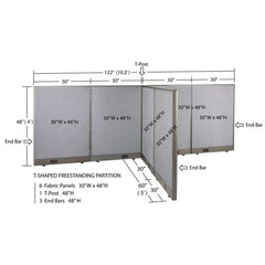 GOF Office T-Shaped Partition 60D x 120W x 48H - Kainosbuy.com