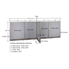 GOF Office T-Shaped Partition 30D x 132W x 48H - Kainosbuy.com