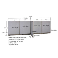 GOF Office T-Shaped Partition 30D x 144W x 48H - Kainosbuy.com