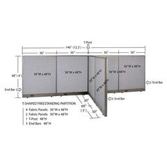 GOF Office T-Shaped Partition 60D x 144W x 48H - Kainosbuy.com