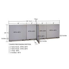 GOF Office T-Shaped Partition 30D x 156W x 48H - Kainosbuy.com