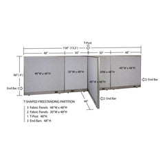 GOF Office T-Shaped Partition 48D x 156W x 48H - Kainosbuy.com