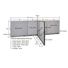 GOF Office T-Shaped Partition 66D x 156W x 48H - Kainosbuy.com