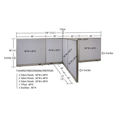 GOF Office T-Shaped Partition 72D x 156W x 48H - Kainosbuy.com