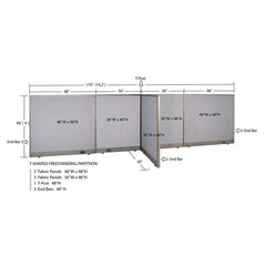 GOF Office T-Shaped Partition 36D x 168W x 48H - Kainosbuy.com