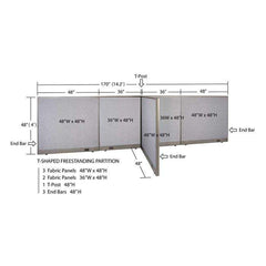 GOF Office T-Shaped Partition 48D x 168W x 48H - Kainosbuy.com