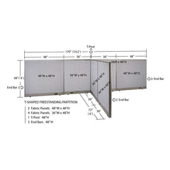 GOF Office T-Shaped Partition 72D x 168W x 48H - Kainosbuy.com