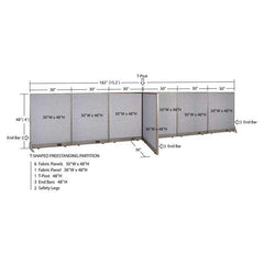 GOF Office T-Shaped Partition 36D x 180W x 48H - Kainosbuy.com