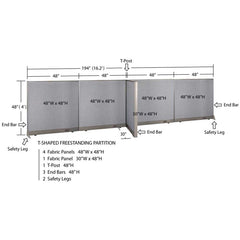 GOF Office T-Shaped Partition 30D x 192W x 48H - Kainosbuy.com