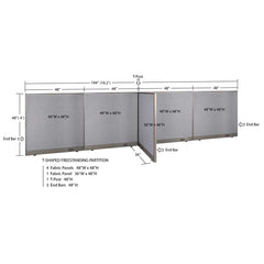 GOF Office T-Shaped Partition 36D x 192W x 48H - Kainosbuy.com