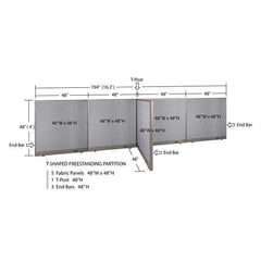 GOF Office T-Shaped Partition 48D x 192W x 48H - Kainosbuy.com