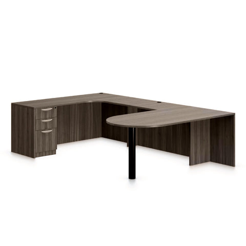 U71D - 6' x 9.5' U-Shape Workstation (Island D with B/B/F Pedestal)